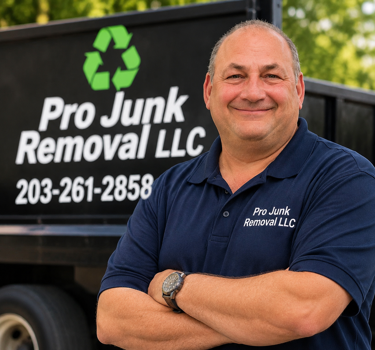Mark Provenzano with the company truck